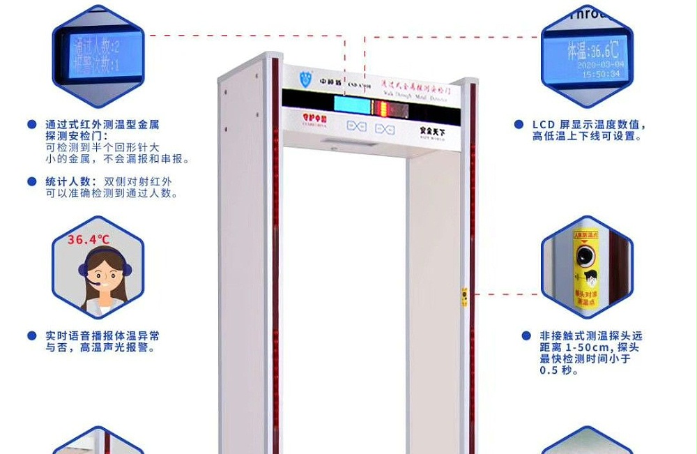 CSD-A9500红外测温金属探测安检门